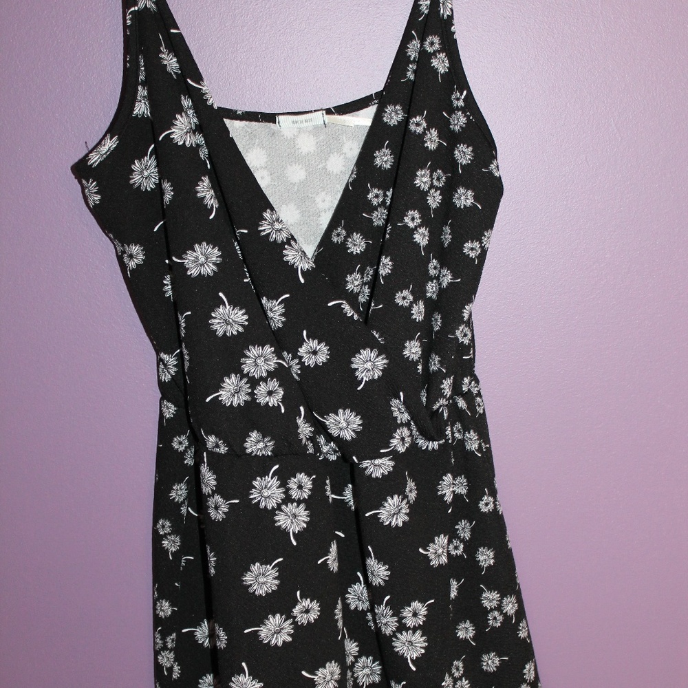 White Flower Wrap Romper